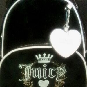 Juicy Couture Black Backpack with White Trim